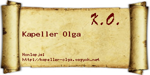 Kapeller Olga névjegykártya